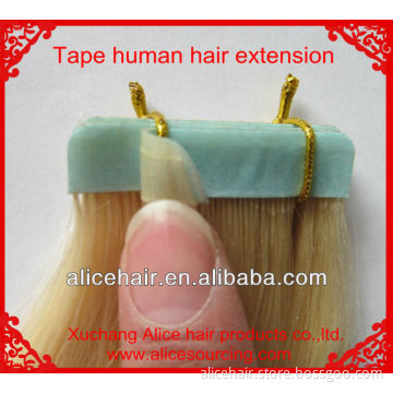 Wholesale price remy tape in hair extension blue tape